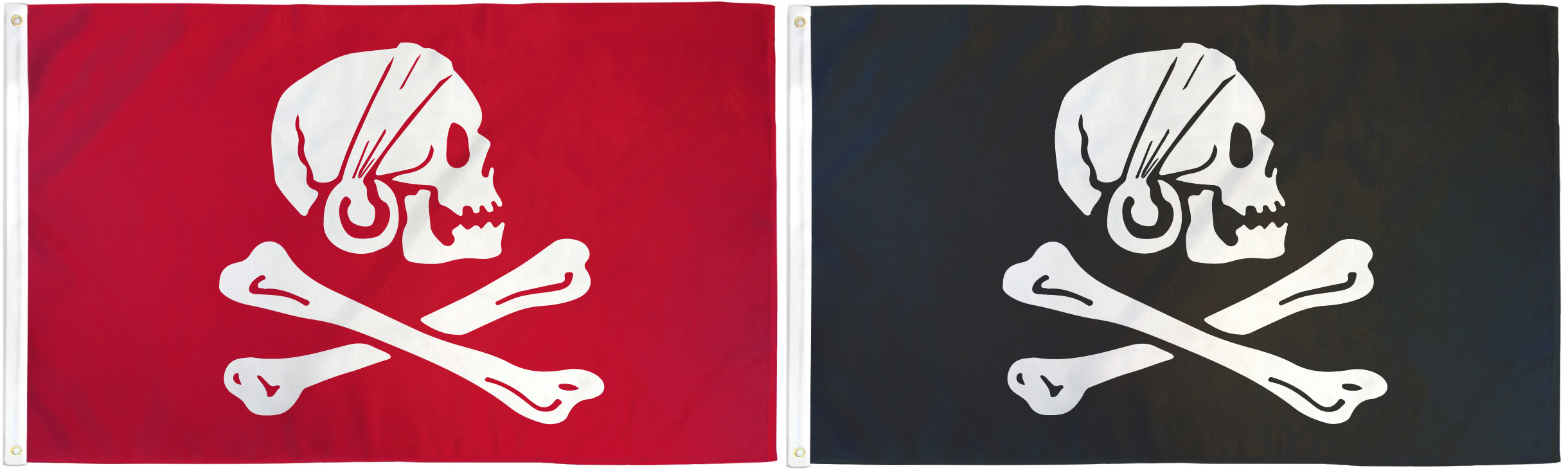 Henry Avery Red 3x5ft Pirate Flag & Henry Avery Black 3x5ft Pirate Flag