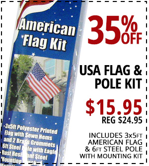 Usa Flag & Pole Kit 35% Off